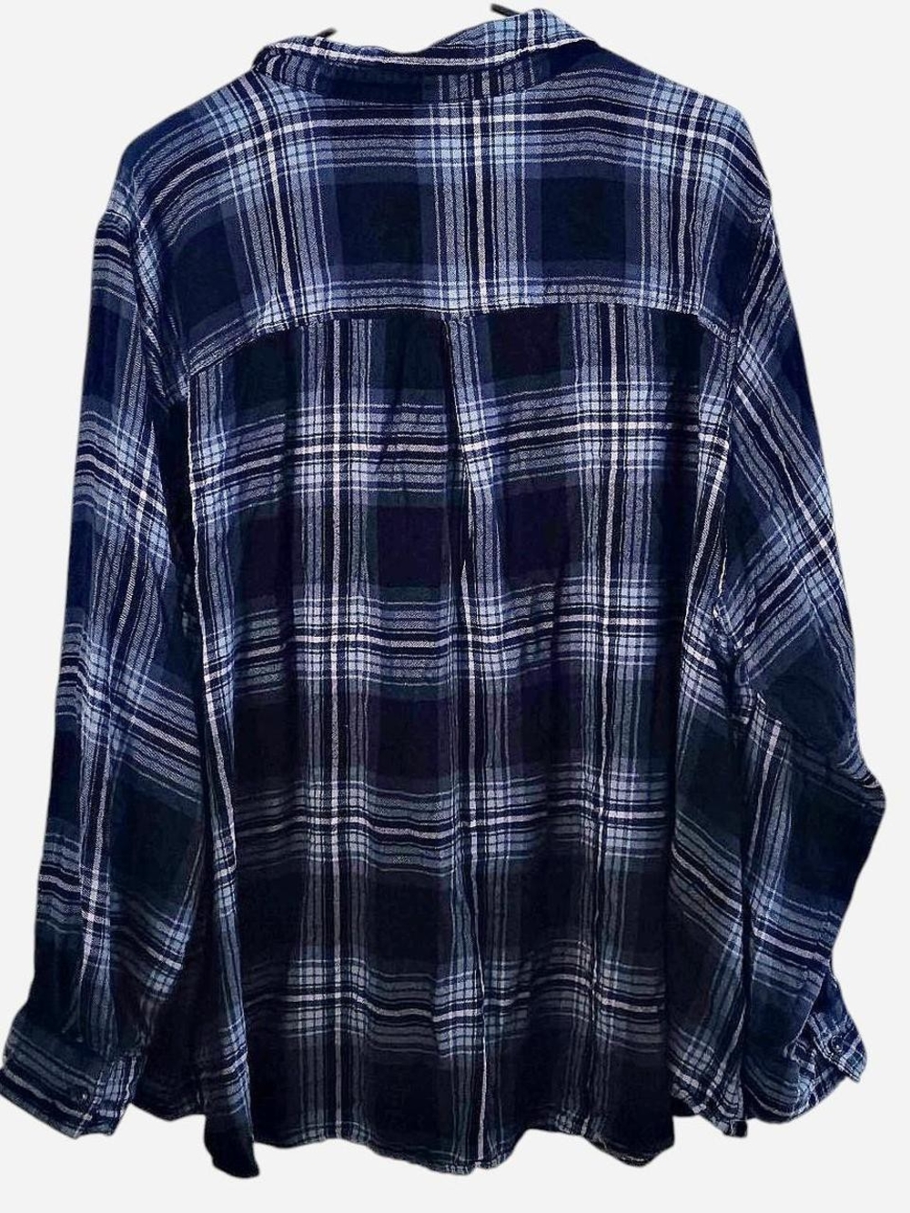 Terra & Sky Navy and Light Blue Plaid Shirt - Picture 6 of 6